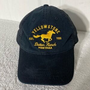 Yellowstone Dutton Ranch Black Yellow Embroidered Cap Hat